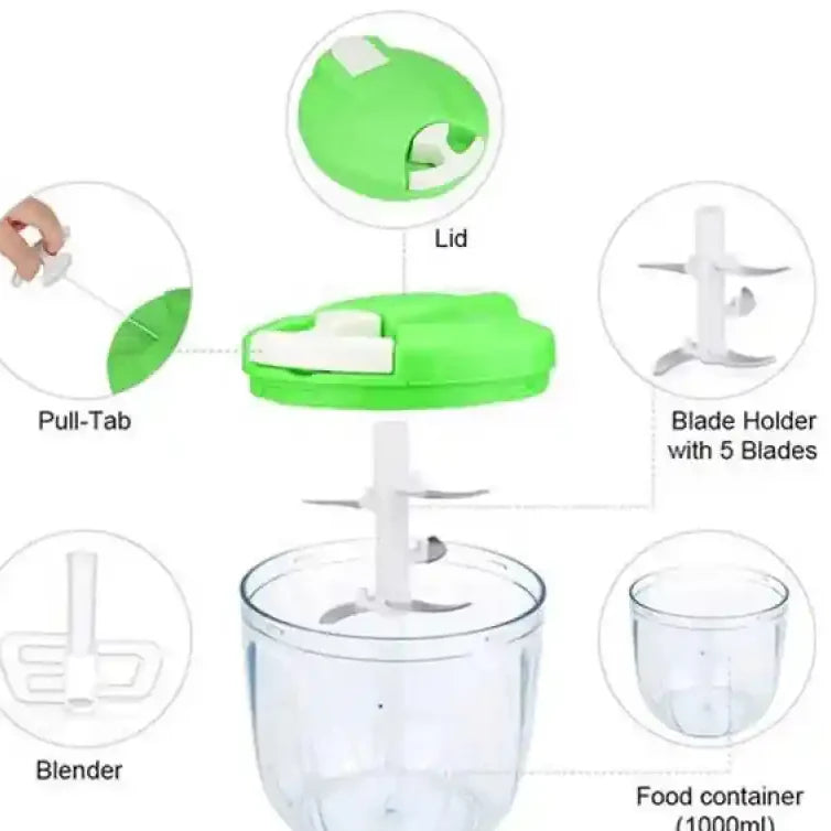 5 Blade Manual Speedy Vegetable Chopper (Highest Quality)